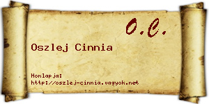 Oszlej Cinnia névjegykártya
